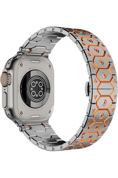 KASTWAVE Titanium Octagonal Metal Watch Band Compatible with Apple Watch (38m...