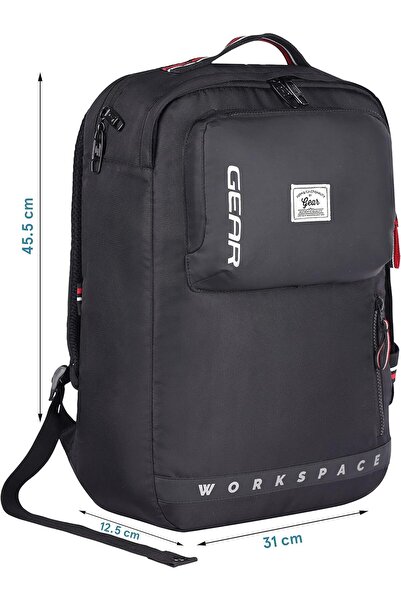 Gear حقيبة ظهر/حقيبة كمبيوتر محمول قابلة للتحويل مقاومة للماء بسعة 18 لترًا من Workspace - سوداء