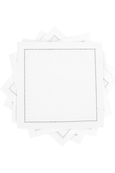 FIVE STAR NAPKINS Cotton Cocktail Napkins 4.5" x 4.5" (50) White
