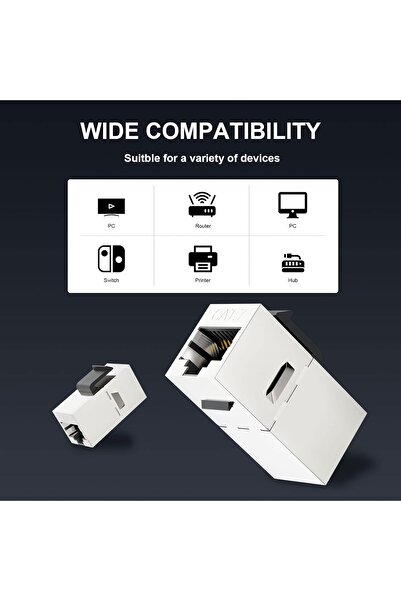 KASTWAVE Cat7 RJ45 Shielded Keystone Ethernet Coupler Female-to-Female STP (Pack of 5) -