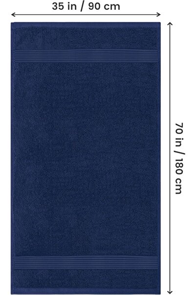 Utopia Towels - Premium Jumbo Bath Sheet 2-Pack, 100% Cotton, 35 x 70 in, Navy