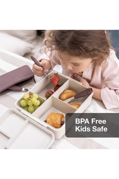 Citron Grand Lunchbox with 4 Compartments for Kids - Includes Thermos Food Jar - Leak-Proof, BPA Fre