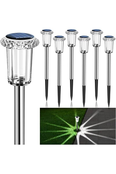 NALACAL 6 قطع من مصابيح الممرات الخارجية التي تعمل بالطاقة الشمسية (متغيرة ال...