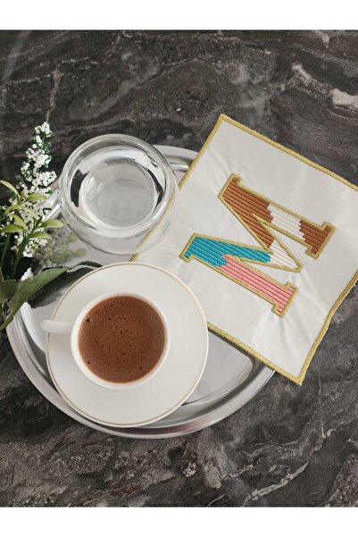 2Ddesign kişiye özel harf nakışlı kokteyl peçetesi