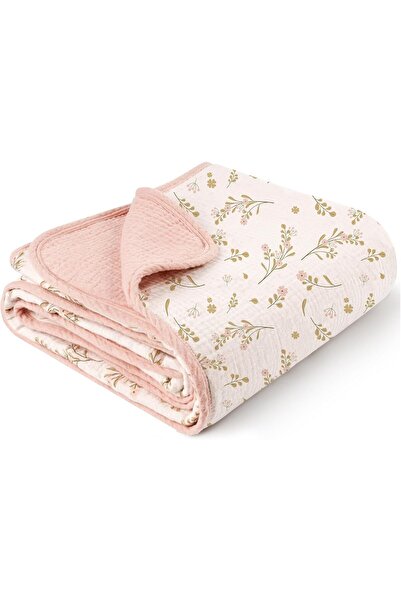 AZONEE بطانية أطفال من الموسلين، قطن ١٠٠٪، ٤٠ × ٣٦ بوصة (زهرية)