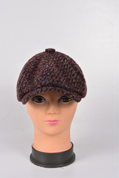 mercantoptan Children's Winter 8-Piece Genuine Wool Model Peaky Blinders Cap Hat