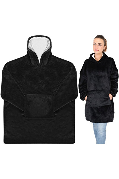 ART GARAGE Hanorac negru cu mâneci - Mărime supradimensionat