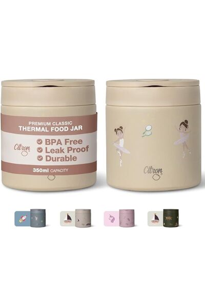 Citron وعاء طعام معزول بالفراغ سعة 350 مل (باليرينا) - ترمس خالٍ من مادة BPA