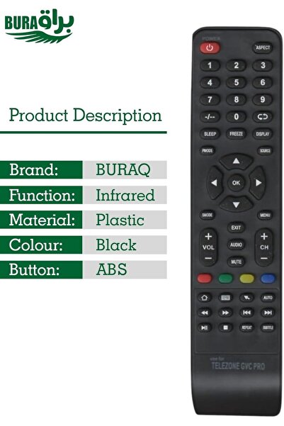 BURAQ جهاز التحكم عن بعد العالمي للتلفزيون من تيليزون أرو جي في سي برو