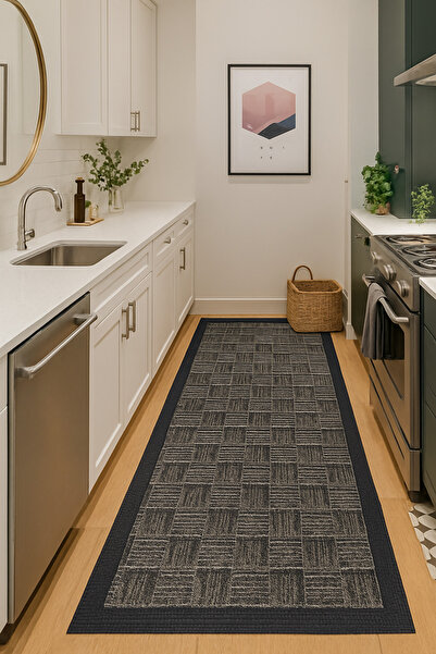 Dally Home DİJİTAL BASKILI Kaymaz Taban Yıkanabilir Modern Mutfak Halısı Salo...