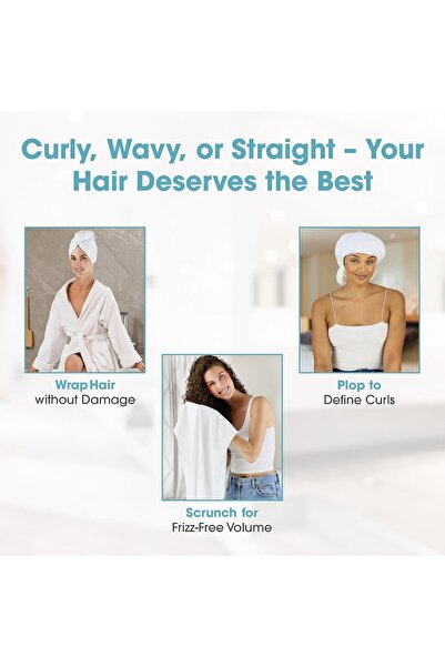 Generic Hair RePear Ultimate Hair Towel - Anti Frizz Premium Cotton - 29 x 45 in White