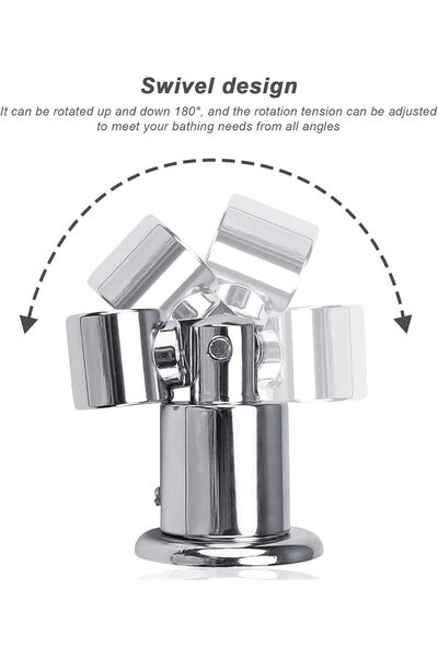 ALMEKAQUZ All Metal 180° Adjustable Handheld Shower Head Holder Wall Mount