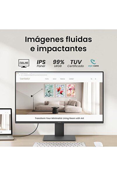 BENQ GW2491 24" IPS FHD 1080p 100Hz Monitor, 99% sRGB, HDMI, DisplayPort, Eye Care