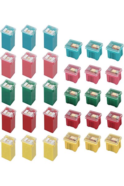 Generic 30PCS Automotive Tall/Standard and Low Profile Box Shaped Fuses Assor...