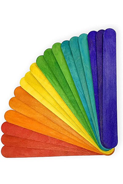 Generic اشتري بسعر أقل أعواد خشبية كبيرة ملونة للحرف اليدوية - 150×18×1.6 مم،...