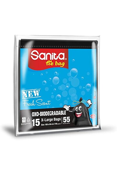 Sanita Club أكياس سانيتا تاي، 55 جالون، طازجة، 15 كيسًا، قابلة للتحلل البيولو...