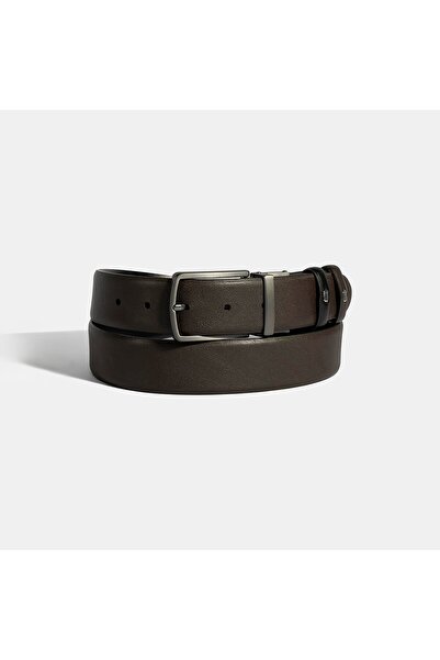 Desa Men's Black / Brown Double-Sided Leather Belt