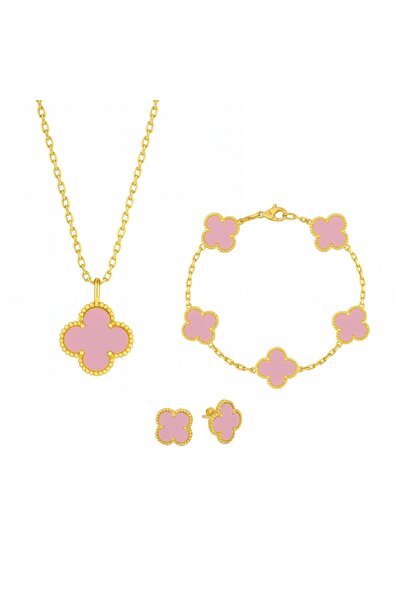 NOVVO Set Bijuterii Colier,Bratara si Cercei Van Luxy Pink Gold