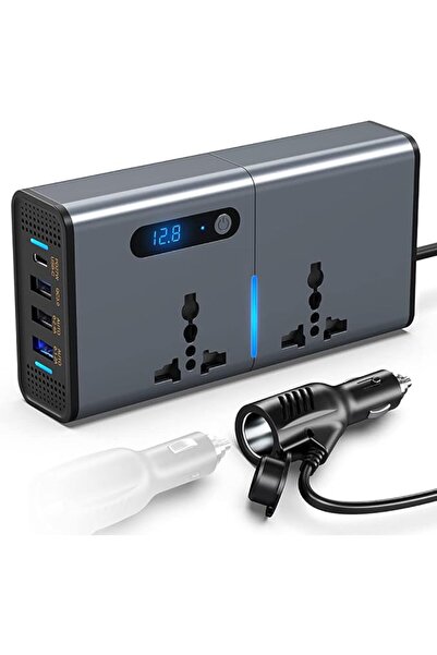 FOKKAH محول طاقة للسيارة بقوة 200 واط، من تيار مستمر 12/24 فولت إلى تيار مترد...