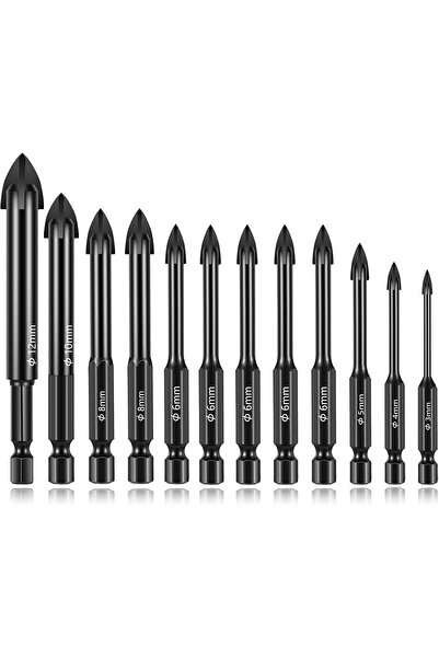 NALACAL مجموعة من 12 قطعة من رؤوس مثقاب البناء للزجاج والخرسانة، بطرف من كربي...