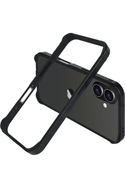 Generic iPhone 16 slim metal-frame shockproof case, MagSafe & wireless charging compatible (Black)