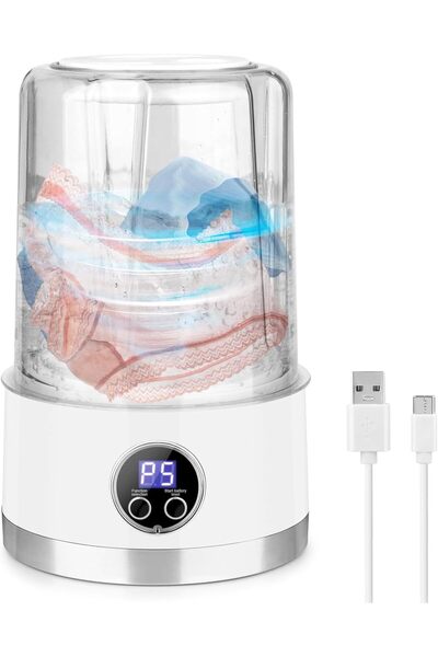 KASTWAVE غسالة ملابس داخلية صغيرة محمولة، قابلة لإعادة الشحن بقوة 3000 مللي أ...