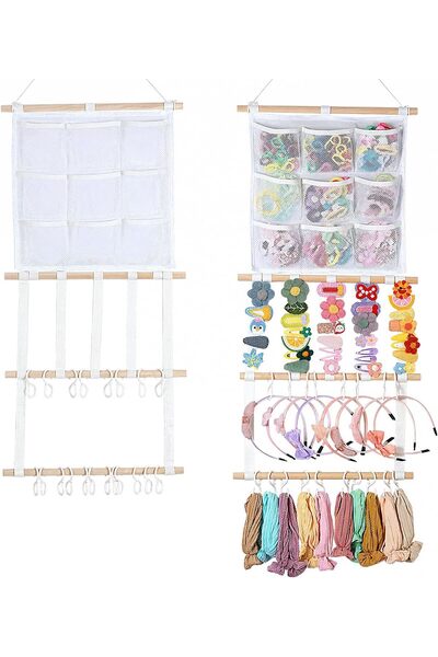 Generic DDMA Headband & Bows Organizer for Baby Girls - Hanging Hair Accessory Holder