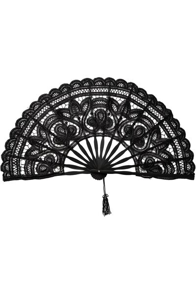 SYOSI Black Lace Hand Folding Fan - Vintage Spanish Wedding Fan
