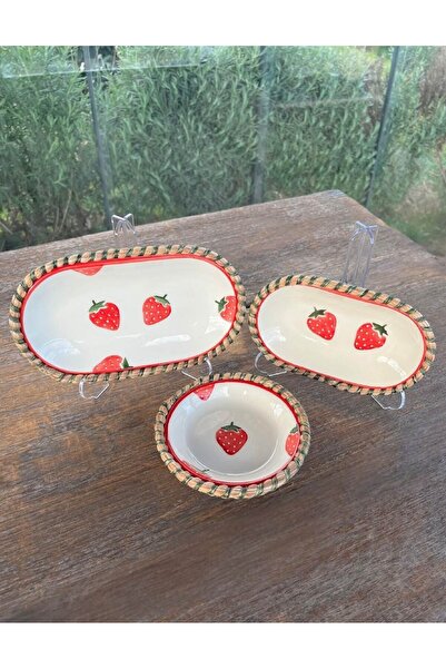 home inn Handmade Presentation Bowl Set |   Stain-Resistant |   Wicker Look Rope Edge Design – Presentation Set of 3