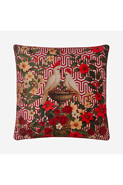 CHIARA ALESSI Summer Lounge Kırmızı Kadife Dekoratif Yastık 43X43 Cm