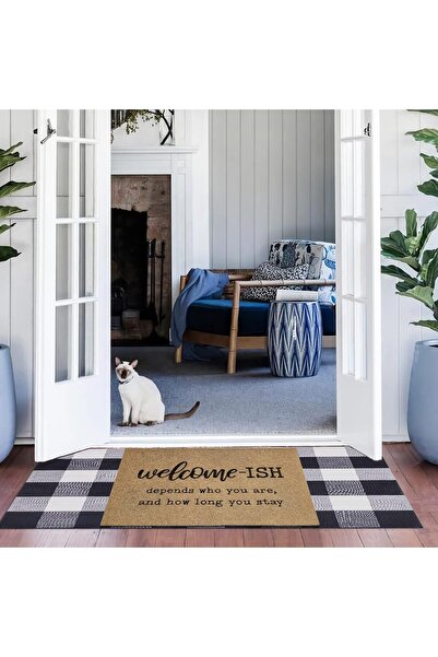 Generic Welcome Doormat for Front Door & Outdoor Entrance, Non-Slip Vinyl with Heavy-Duty Rubber Backing, Wa