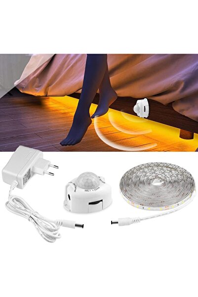 ELECDON شريط إضاءة LED مزود بمستشعر حركة أسفل الخزانة، لون أبيض دافئ 3 متر