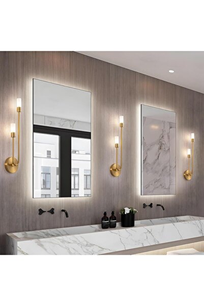 NALACAL LED Gold Wall Sconce 2-Light 22.4-inch Mid-Century Indoor Wall Lamp