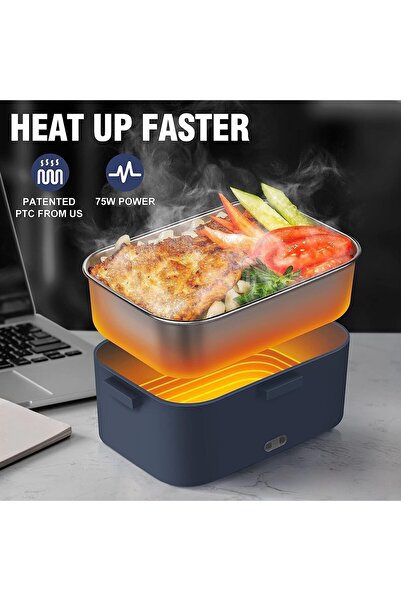 Arabest Electric Lunch Box Food Warmer, 1.8L Leak-Proof, 304 Stainless Steel