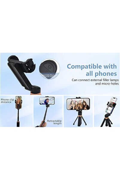 NALACAL Pocket Flex Small Tripod & Selfie Stick — 360° Flexible Head with Bluetooth Remote