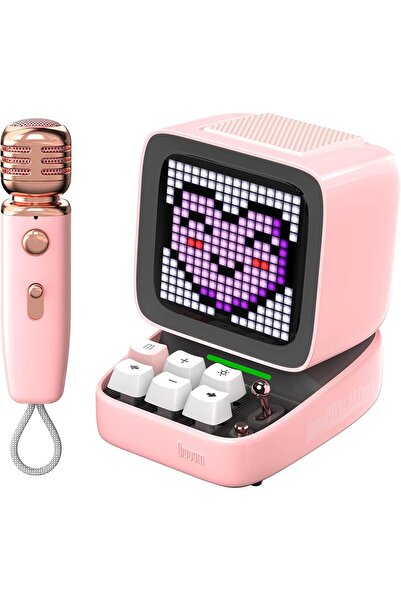DIVOOM Ditoo Mic Bluetooth Speaker with Karaoke Feature - Pink