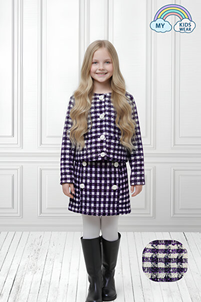 My Kids Wear Kız Çocuk Ceketli Takım – Şort Etek İkili Set 2-8 Yaş 12305
