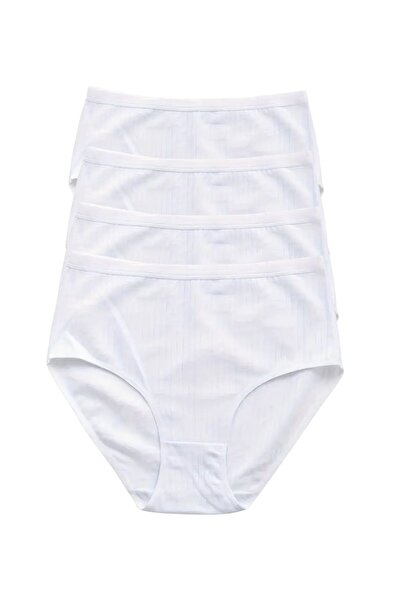 FUNELLA Women's Panties 4-Pack High Waist Stretch Fabric Cotton Ribbed Knit Rib