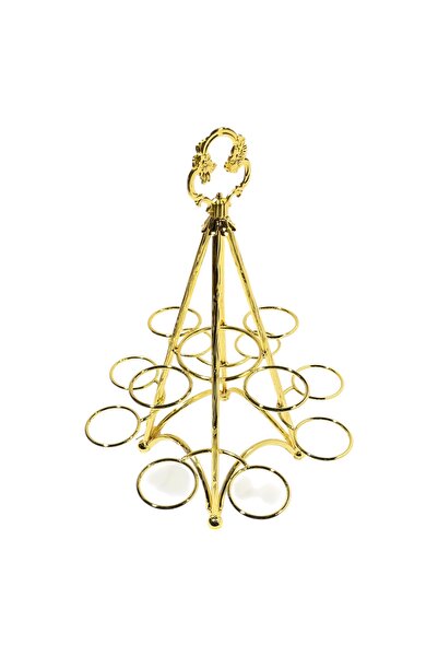 Generic Gold teacup holder, 12 cups, modern design