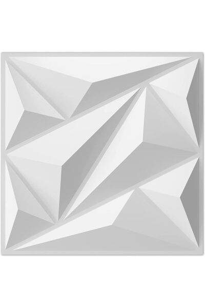 SYOSI 3D Diamond PVC Wall Panels, White, 30x30 cm, 10 pcs