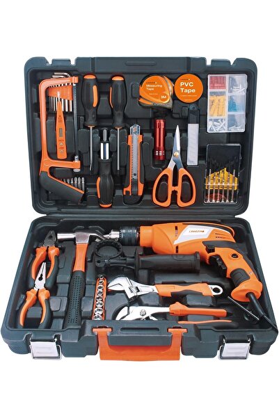 Lawazim 810W Electric Corded Hammer Drill, 13mm Chuck, 0-3000 RPM, 100-Piece Set