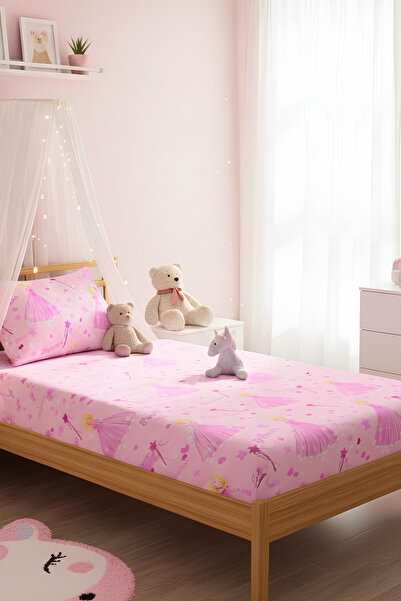 Formeya Princess Patterned Single Fitted Sheet Set with Pillowcase 100X200 cm (Sheet+Pillowcase)