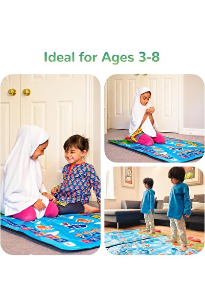 JOGAMS Smart Islamic Talking Prayer Mat for Kids, Interactive Rug with Voice Guidance to Teach Salah