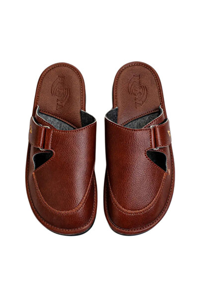 Belsta Slippers with Velcro closure, brown color, size 40