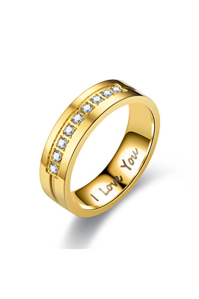 Choice 8 خواتم خطوبة أنيقة من الفولاذ المقاوم للصدأ مرصعة بالذهب والألماس للن...