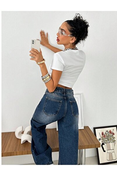 MARLİX بنطلون جينز نسائي بخصر عادي من الليكرا