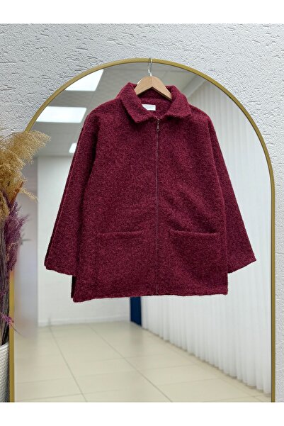 BENAHOLL Jachetă Alura cu buzunar mare și fermoar-MF237 Burgundy