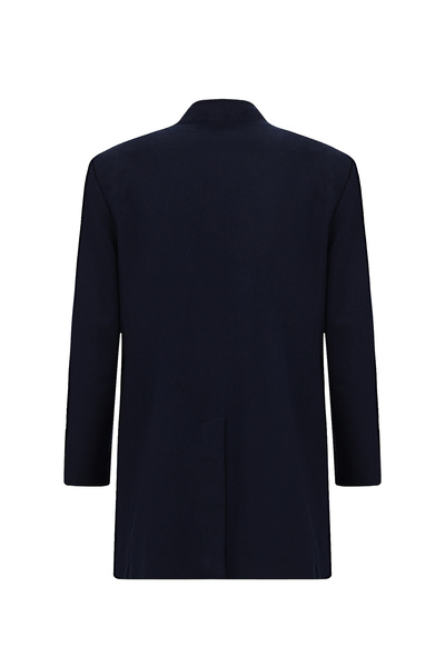 Abdullah Kiğılı Mock Neck Button Classic Cashmere Coat