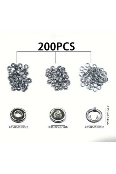 NEWSTORE HOME 9.5mm Nikel Gümüş Bebe Çıtçıt 400 Adet 100 takım