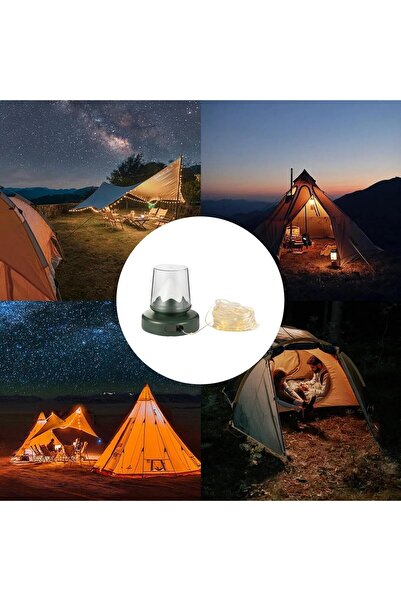 Generic 2 in 1 Retractable Portable Outdoor Tent Lamp Camping String Light Lantern 3 Modes Vintage Style